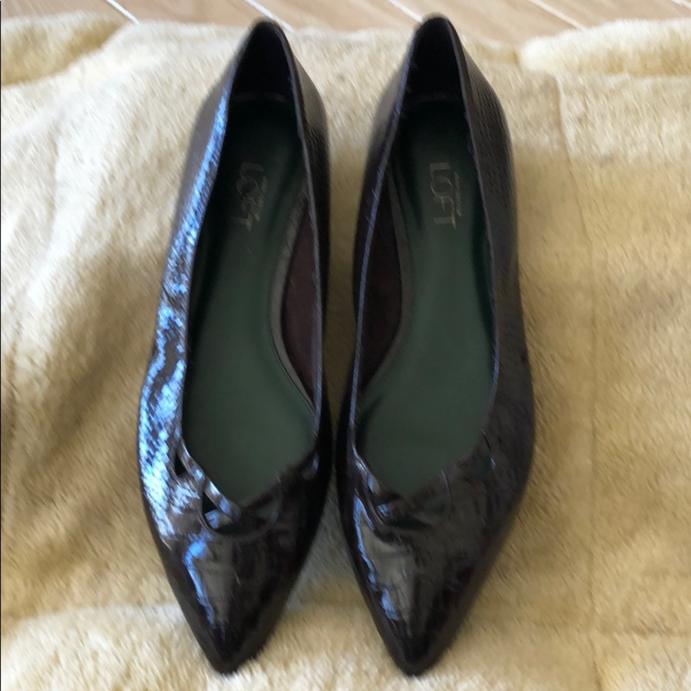Loft flatsNew never worn brown mock croc patent - Picture 5 of 7